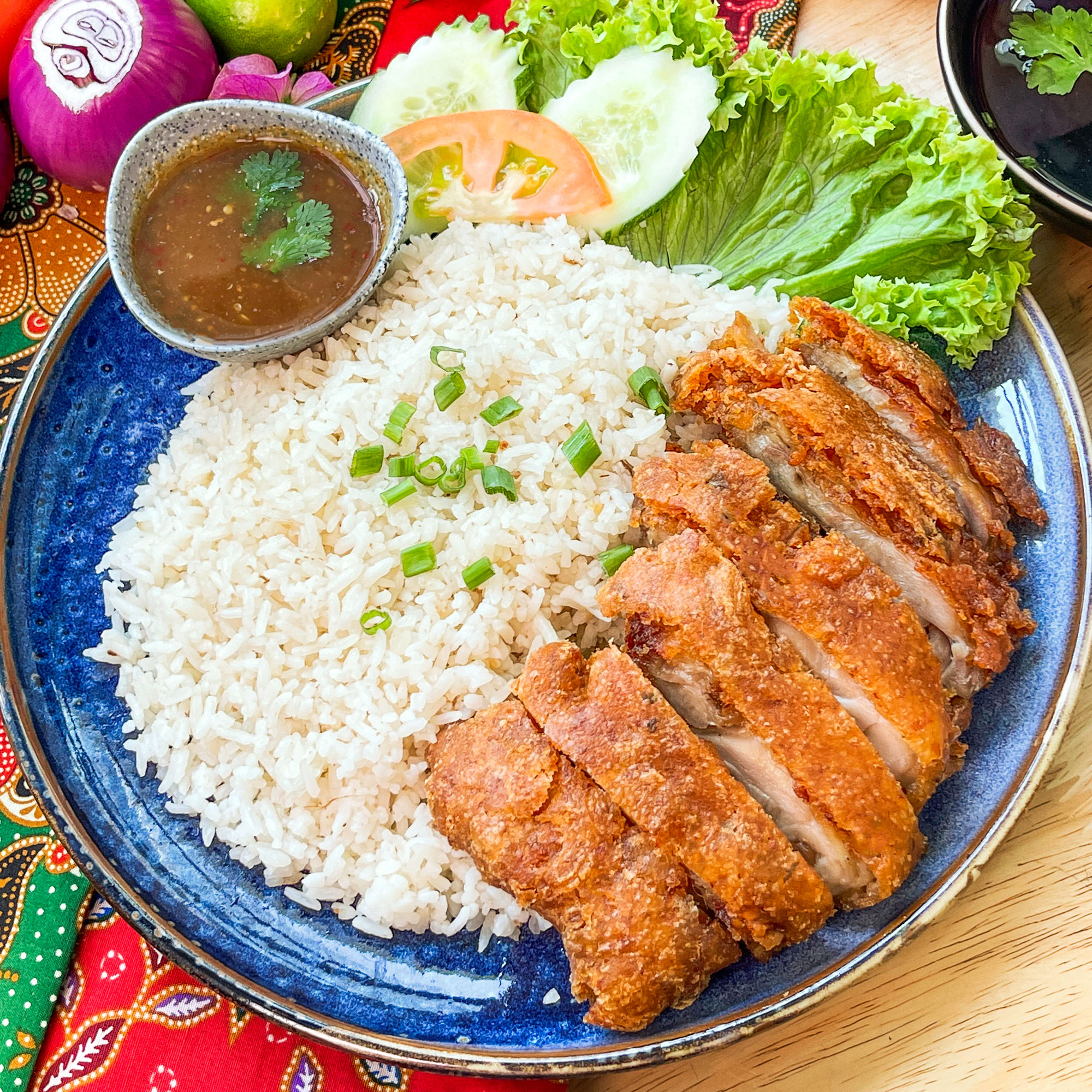 Thai Style Crispy Chicken Chop Rice image