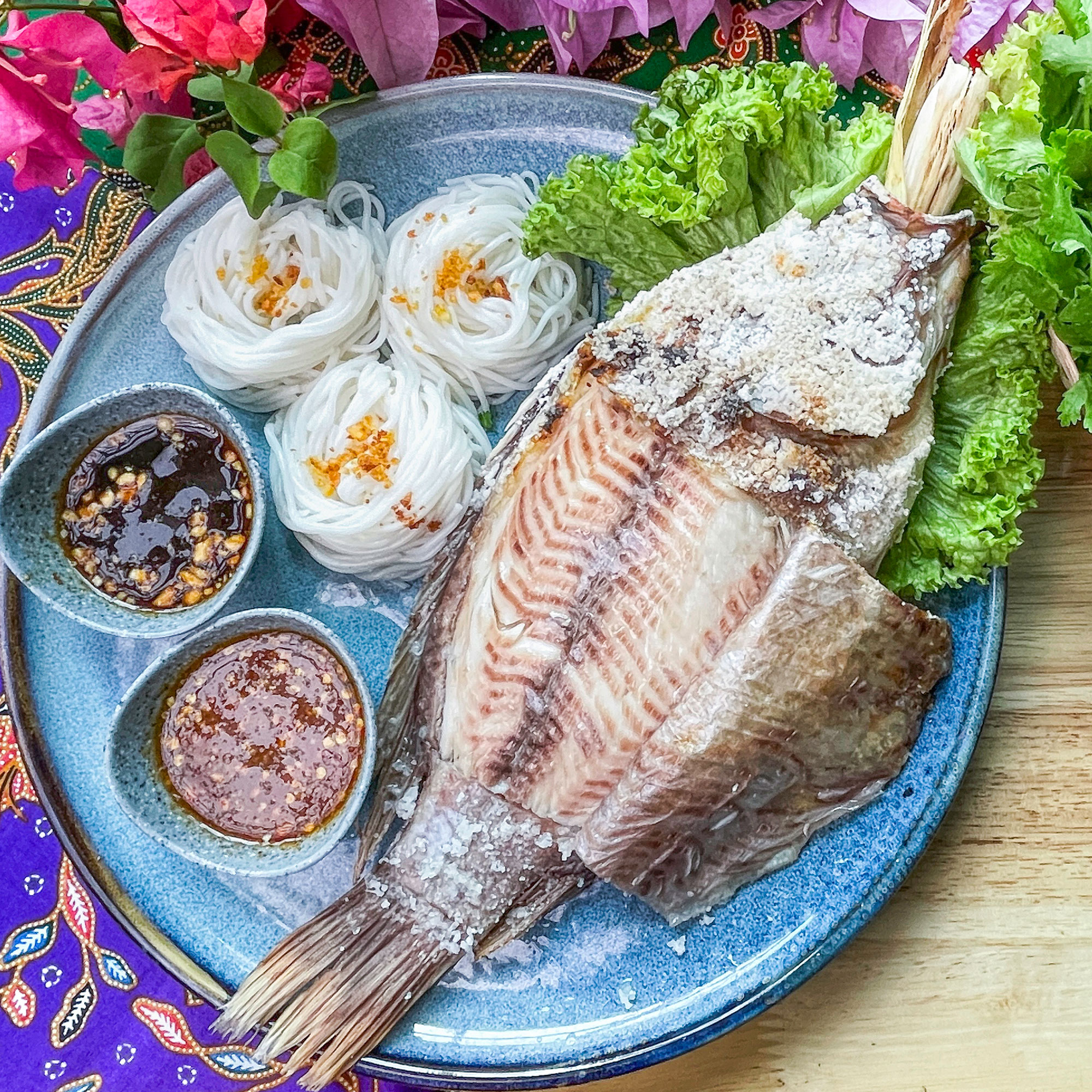 BBQ Fish with Thai Herbs & Vegetables image