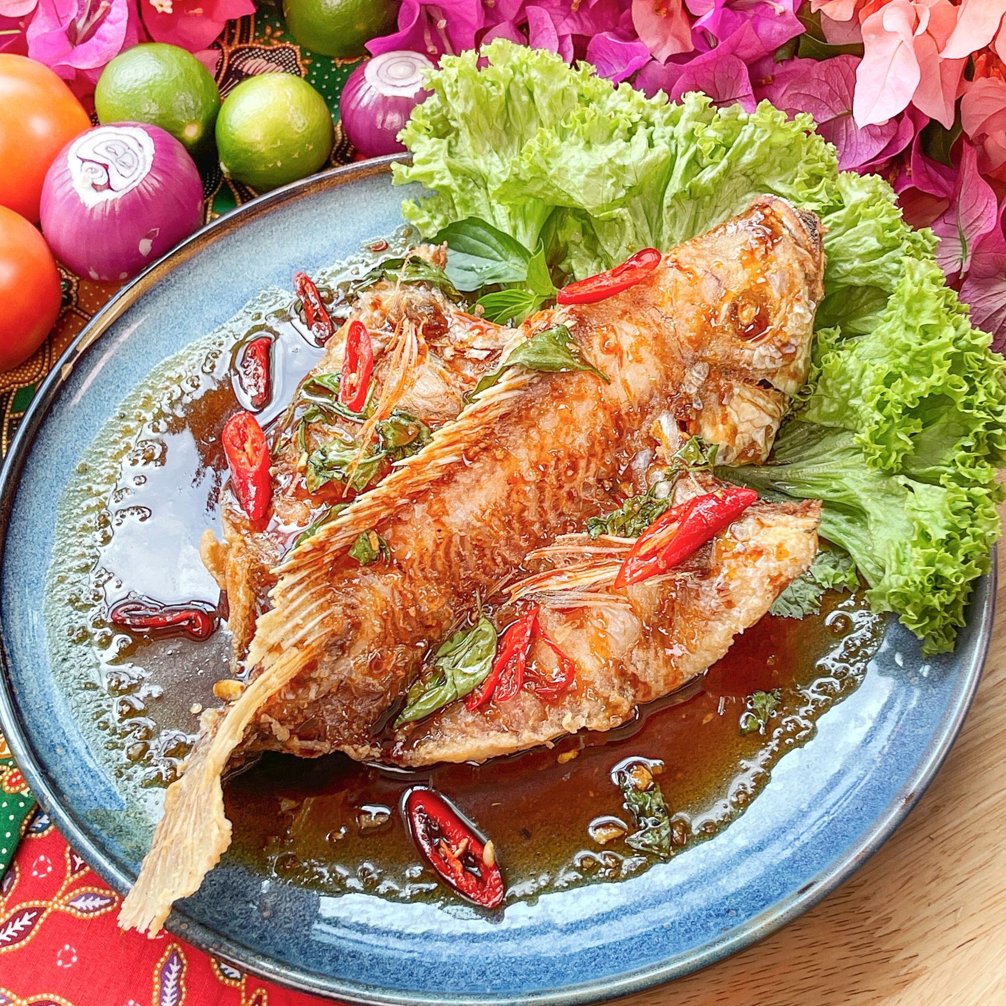 Deep Fried Fish With Tamarind Sauce ( Red Tilapia) image